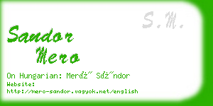 sandor mero business card